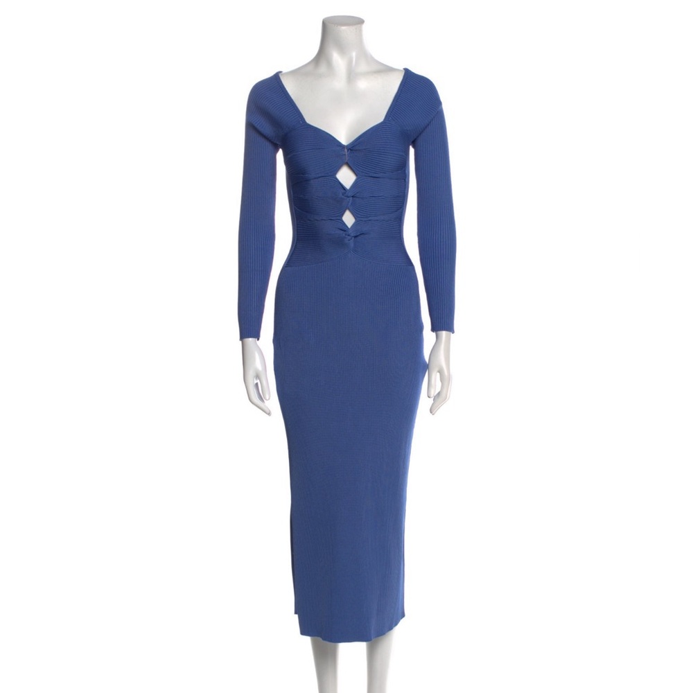 Cult Gaia Blue Bodycon Long Sleeve Dress